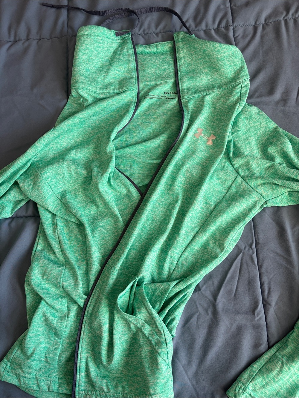 Under Armour Heathered Green Women's Hooded Bomber Jacket